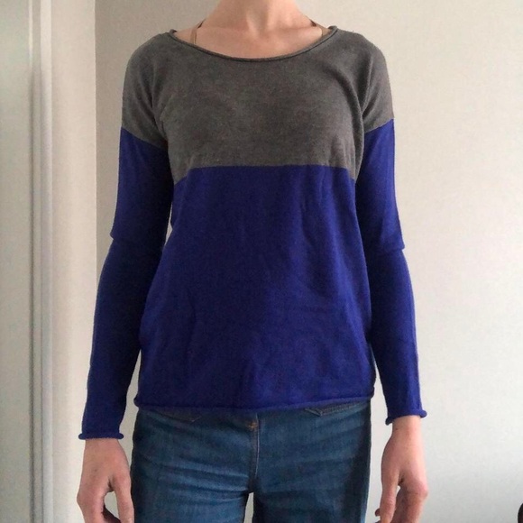 Splendid color block sweater. Blue and grey - Picture 2 of 2